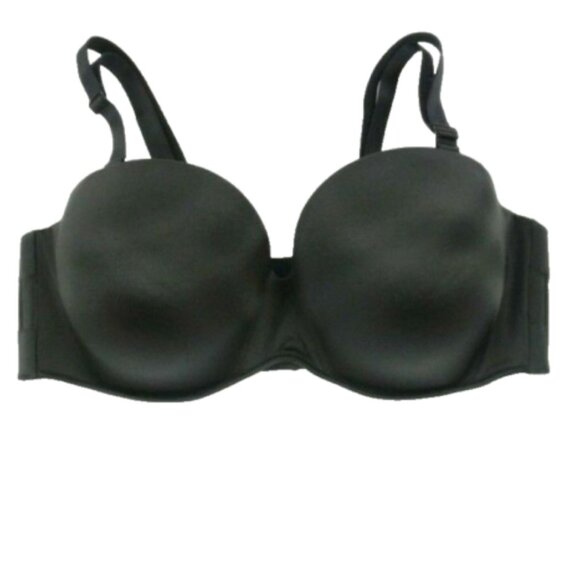 Lane Bryant Cacique Bra Multi Way Strapless Bare Solution 46DDD Black w/ Straps - Picture 2 of 8